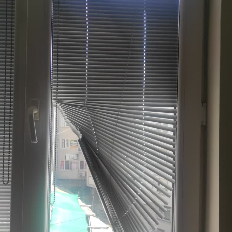 Pimapen Jaluzi Zincirli Perdeli Cam Pencerenin İçindeki Jaluzi