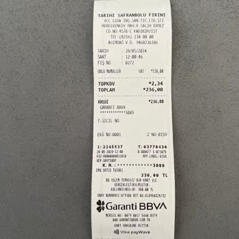 Tarihi Safranbolu Fırını Safranbolu Fırını KDV Eksik Fiş Kesme
