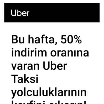 Uber İndirim Var Maili Ama İndirimin Olmaması
