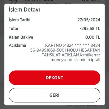Ziraat Bankası Mükerrer Moneysend İşlem İptali