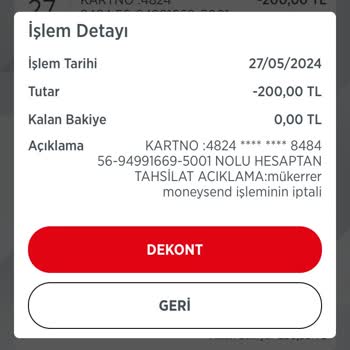 Ziraat Bankası Mükerrer Moneysend İşlem İptali