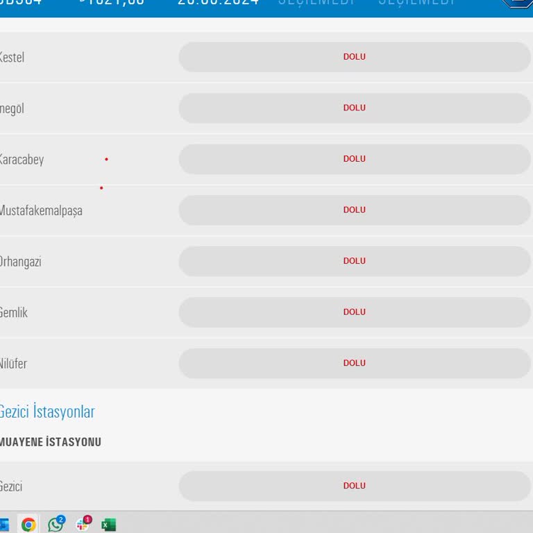 TÜVTÜRK Bursa'da Muayene Randevusu Bulamıyorum.