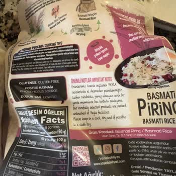 Yayla Bakliyat Yayla Basmati Pirinç Küf Tadı