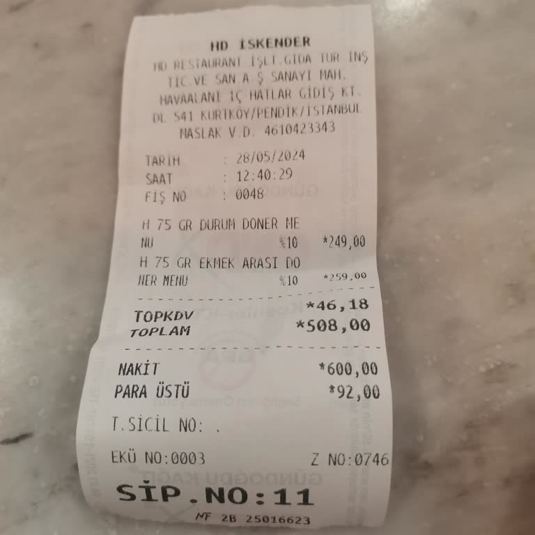 Sabiha Gökçen Havalimanı İç Hatlardaki HD İskender Hakkında.