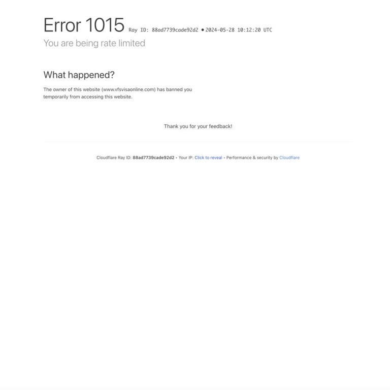 VFS Global Referans Numarası Hata Veriyor!