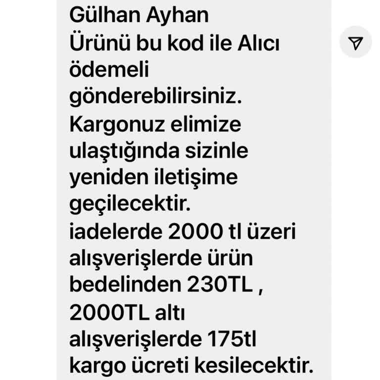 Mislina Butik'ten Alışveriş Pişmanlığı