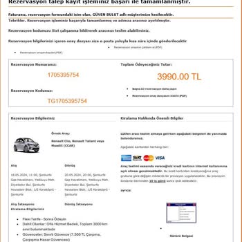 Sixt Rent A Car'dan Rezervasyonum Olmasına Rağmen Araç Alamadım.