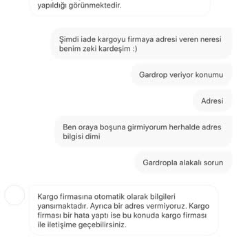 Gardrops İade Adres Sorunu