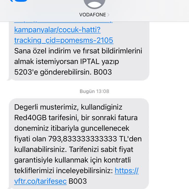 Vodafone Tarife Bitti, Zorla Fahiş Fiyat İle Yeni Tarifeye Zorluyor?