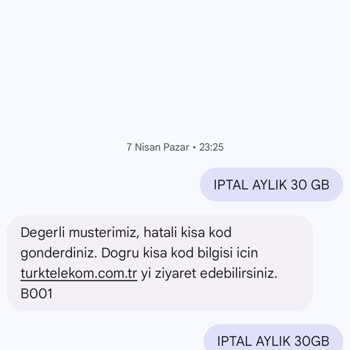 Türk Telekom Ek 30 GB Paket İptal Sorunu