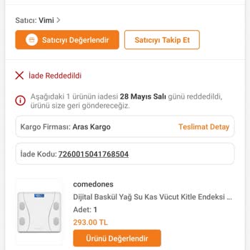 Trendyol Yanıltıcı Tartı Verileri Ve Kötü Satıcı Deneyimi