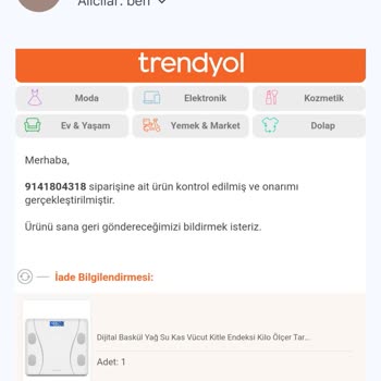 Trendyol Yanıltıcı Tartı Verileri Ve Kötü Satıcı Deneyimi
