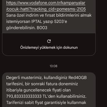 Vodafone Yasal Sınırın Üzerinde Fahiş Zam!