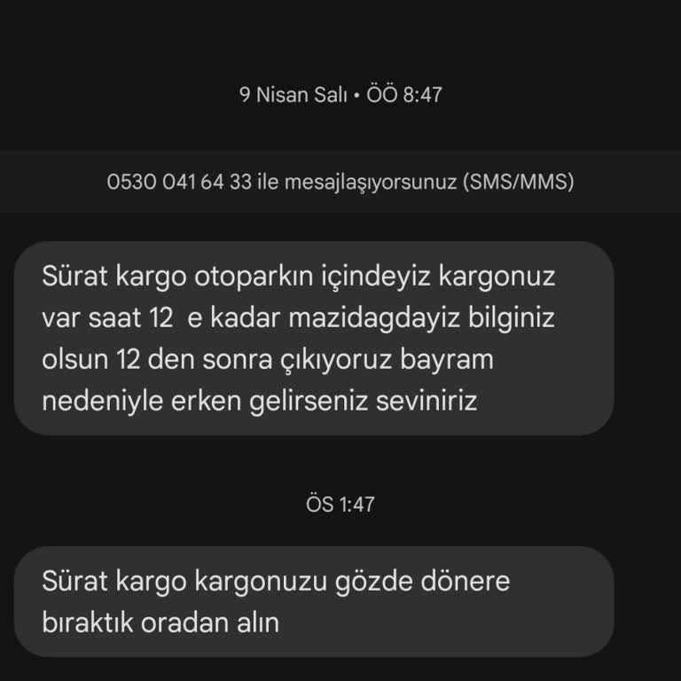 Sürat Kargo Teslimi Yapılmamakta Sürekli Aynı Şey