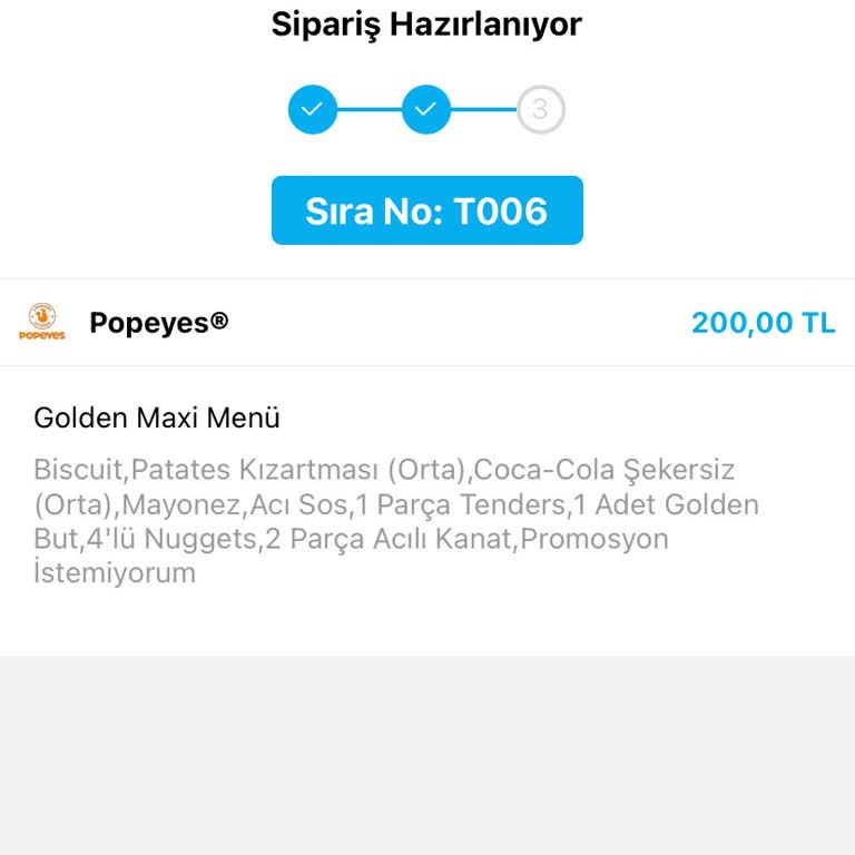 Forum Trabzon Popeyes Tıkla Gelsin Siparişi