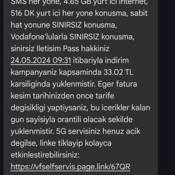 Vodafone'dan 4. Günde 18GB İnternet Paketi Bitti Diye Mesaj Geldi!?