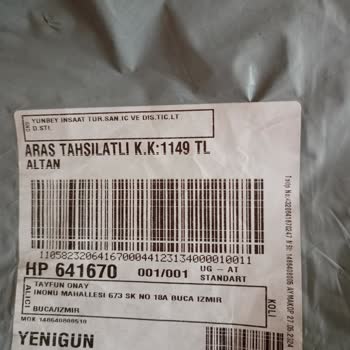 Yunbey İnşaat Kapıda Ödemeli Siparişimde İletişim Sorunu Ve İade Talebi