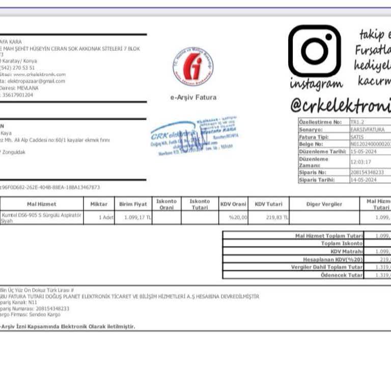 Kumtel Aspiratör Kurulumum Yapılmadı