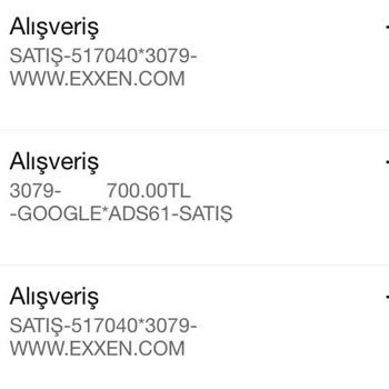 Exxen.com Bilgim Dışı Kartımdan Para Çekti