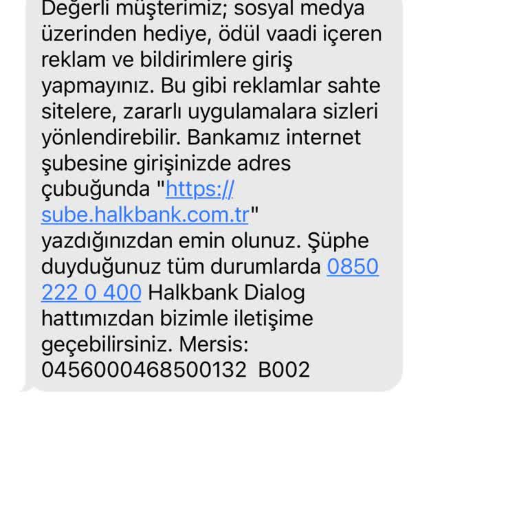 Halkbank Müşteri Olmadığım Halde Mesaj Atıyor