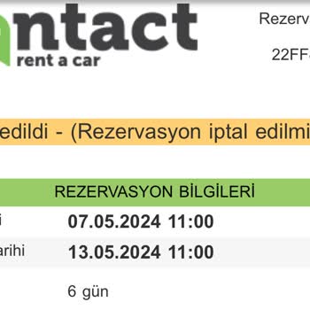 Contact Rent A Car Firması Şekle Göre Findeks Notu Bahanesi