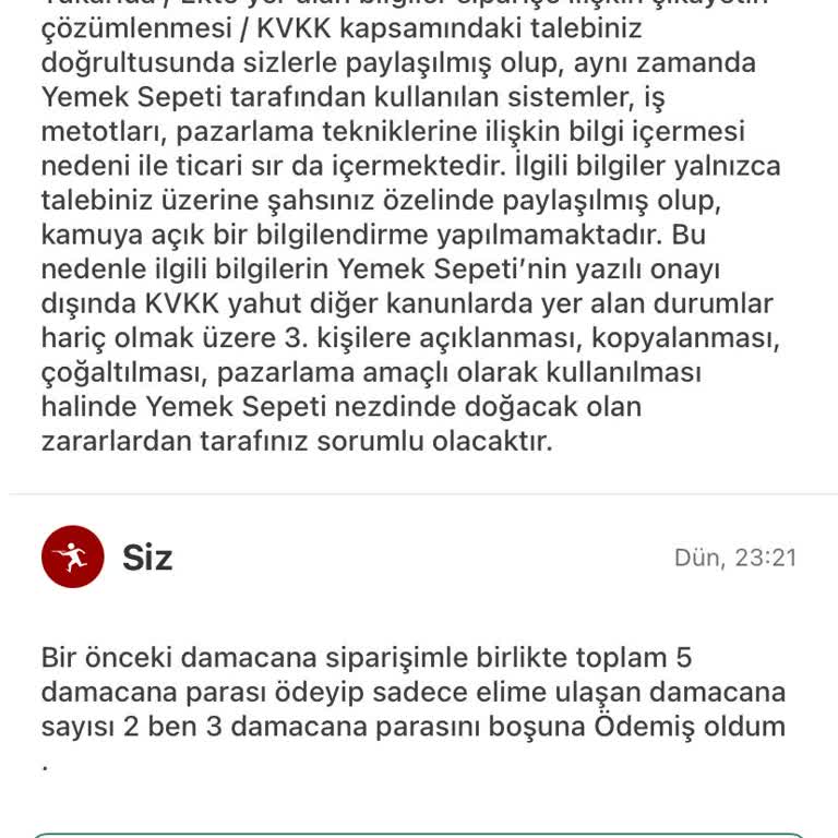 Yemek Sepeti İademi Yatırmıyor 10 Gün Oldu.