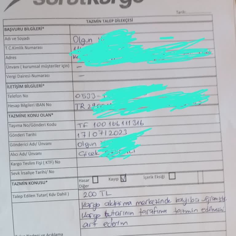 Tümsan 2 Sürat Kargo Şubesi 1 Yıldır Kayıp Kargo Tanzimi Yapmadı