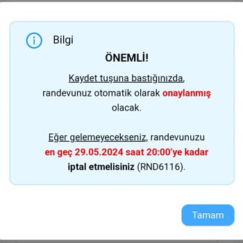 MHRS - 182 Tekrardan Randevu Verilmemesi