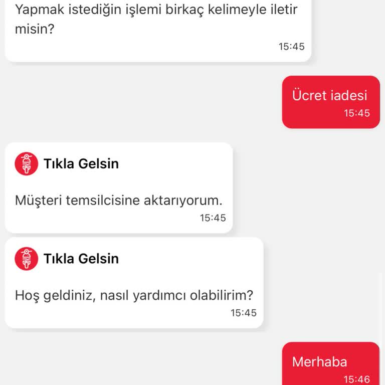 Tıkla Gelsin Ücret İadesi Yapmıyor!