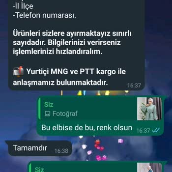 Nam Butik Instagram Sayfası Sipariş Ettiğim Ürünleri Göndermedi.
