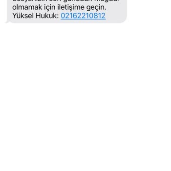 Yüksel Hukuk (SMS) Yüksel Hukuk Bürosu İstanbul (SMS) Herhangi Bir Dosyam Mevcut Değildir