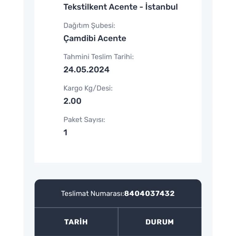 Çamdibi Sürat Kargo Teslim Edilemeyen Kargo
