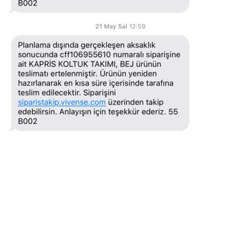 Vivense Siparişim Teslim Edilmiyor!