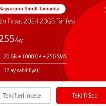 Vodafone Tarife Fiyat Değişikliği