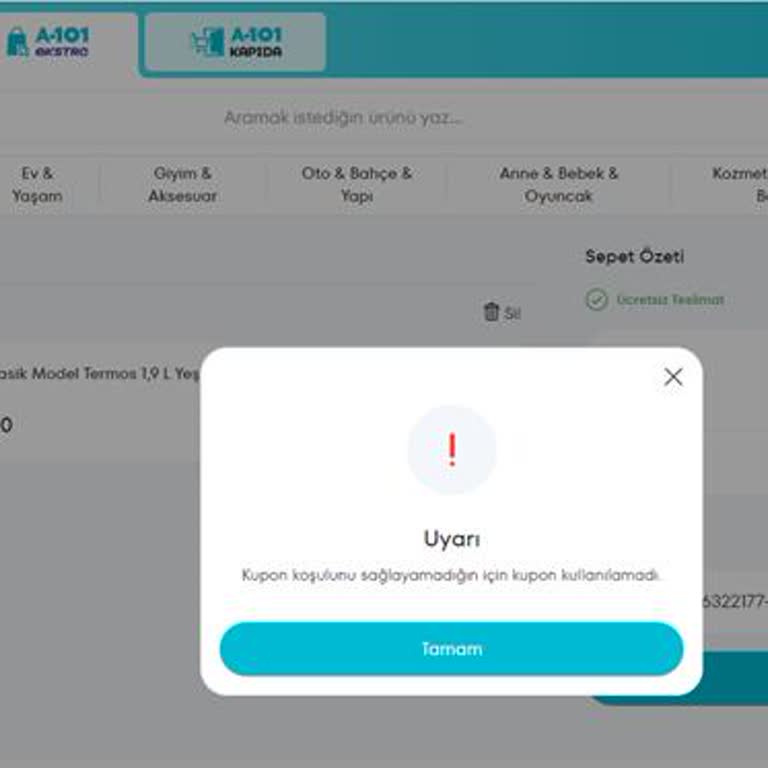 Momento'dan Aldığım A101 Hediye Puanının Geçerli Olmayışı