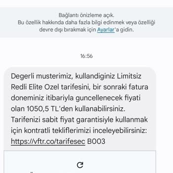 Vodafone Orantısız Zam Miktarı