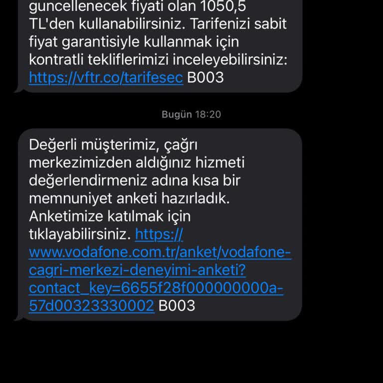 Vodafone Tarife Fahiş Fiyat Artışı