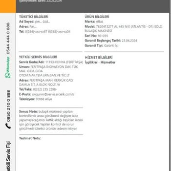 Arçelik Ve Altus Müşteri Hizmetlerinde Büyük Hayal Kırıklığı!