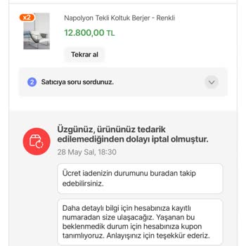 Hepsiburada Da Sipariş Ettiğim Ürün Birden İptal Edildi.