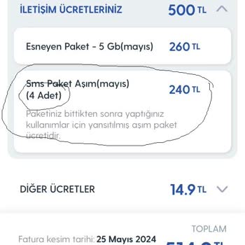 Turkcell Saçma Sapan SMS Aşım Ücreti