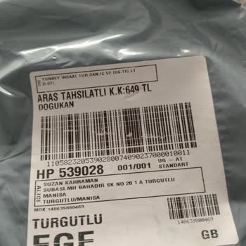 Turgutlu Aras Kargo Ve Bana Bu Ürünü Gönderen Firmadan Şikayetçiyim