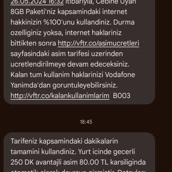 Vodafone'da Gereksiz Ücretlendirme