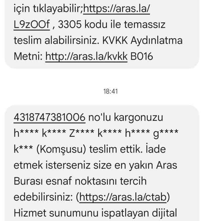 Aras Kargo Ve Trendyol'dan Şikayetçiyim