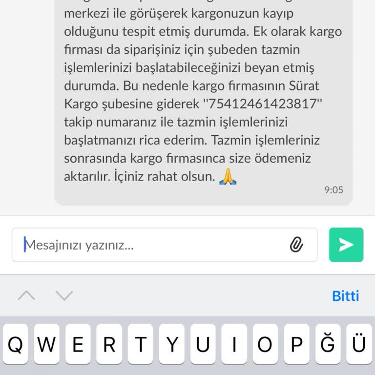 Sürat Kargo'dan Alınan Hizmet Şikayeti Hakkında.
