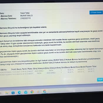 Kuzey Marmara Otoyolu İşletmesi Bilgi Vermeden İcra Takibi Başlatmış