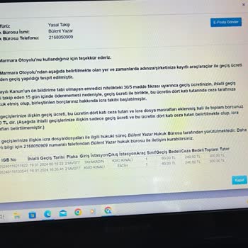 Kuzey Marmara Otoyolu İşletmesi Bilgi Vermeden İcra Takibi Başlatmış