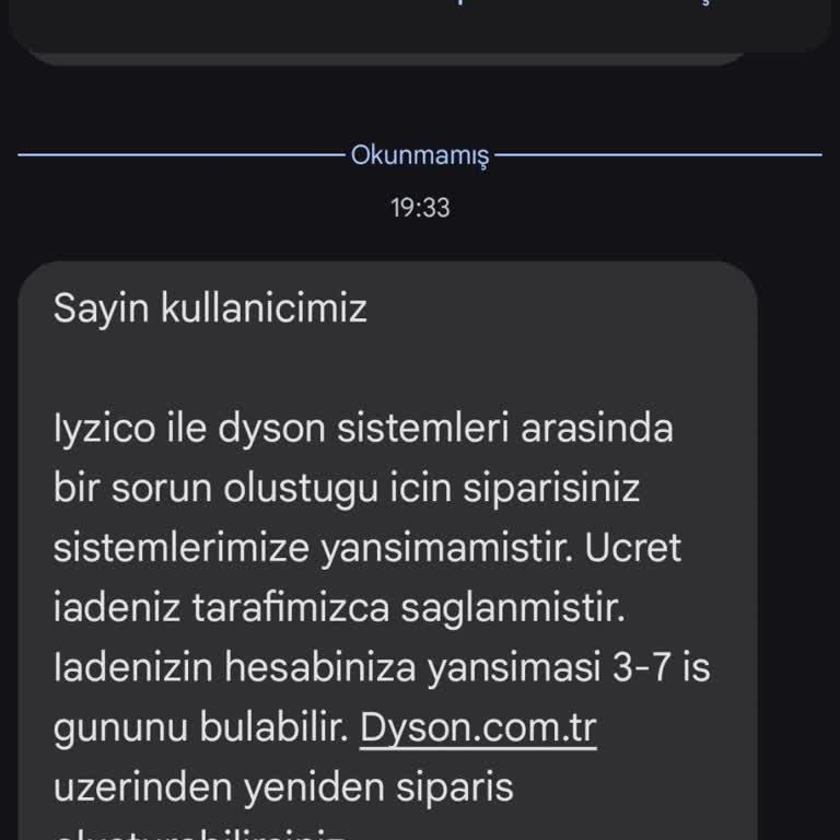 Dyson'dan Aldığım Ürün Siparişim İptal Edildi!