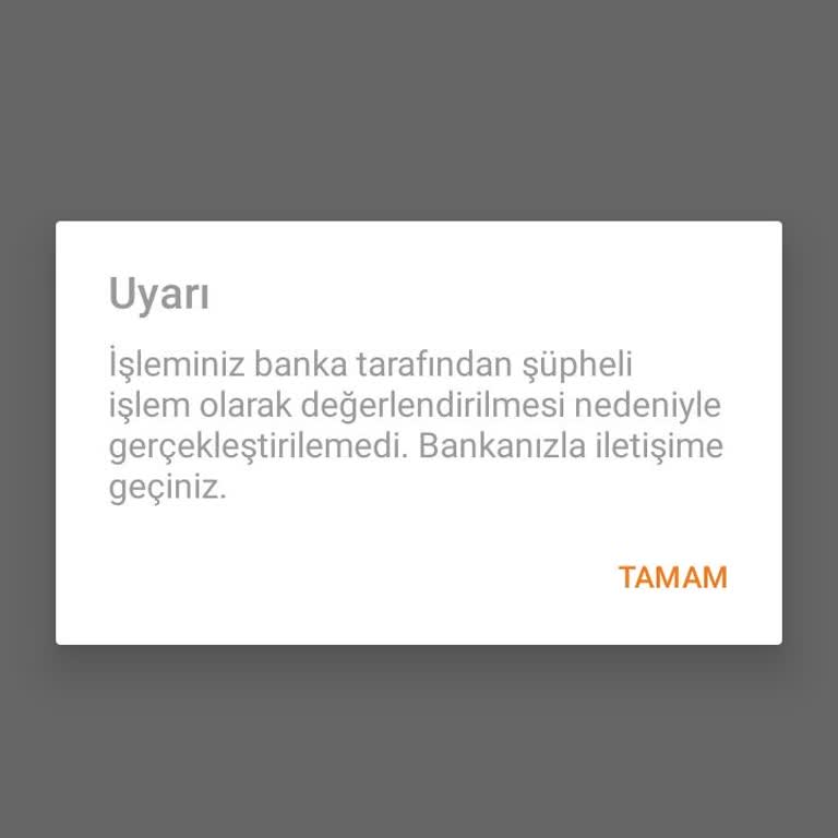 Ziraat Banka Kartım Online Alışverişe Şüpheli İşlem Uyarısı Veriyor