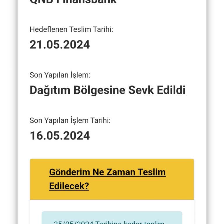 QNB Finansbank Kredi Kartım Hala Elime Ulaşmadı