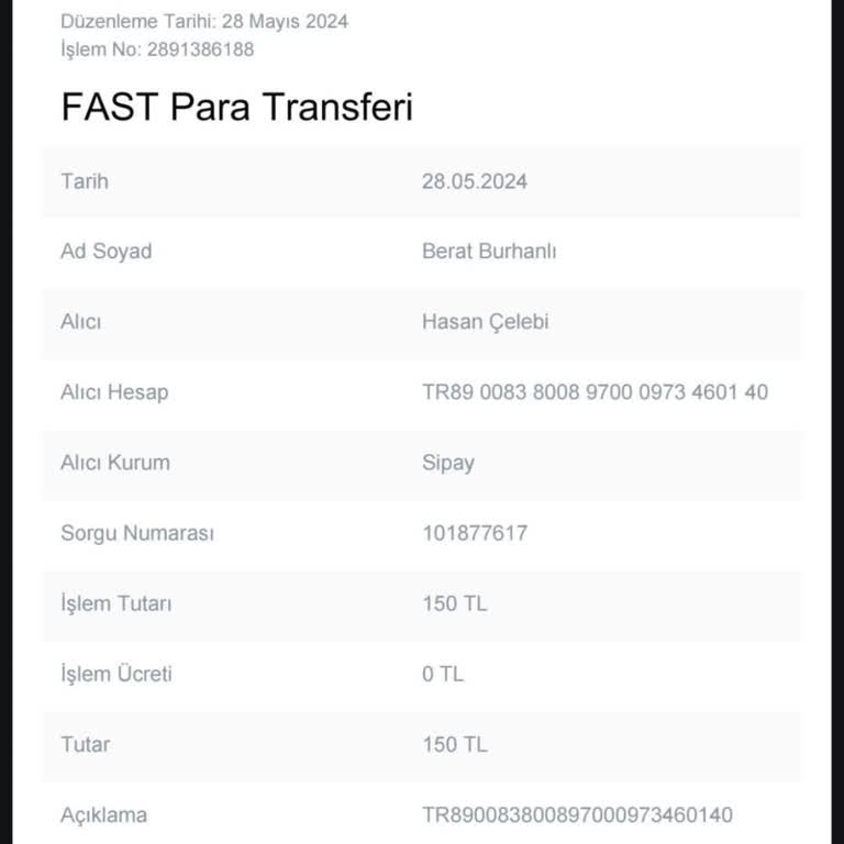 Popy Para Yanlış IBAN Nedeniyle Para Transferi Sorunu